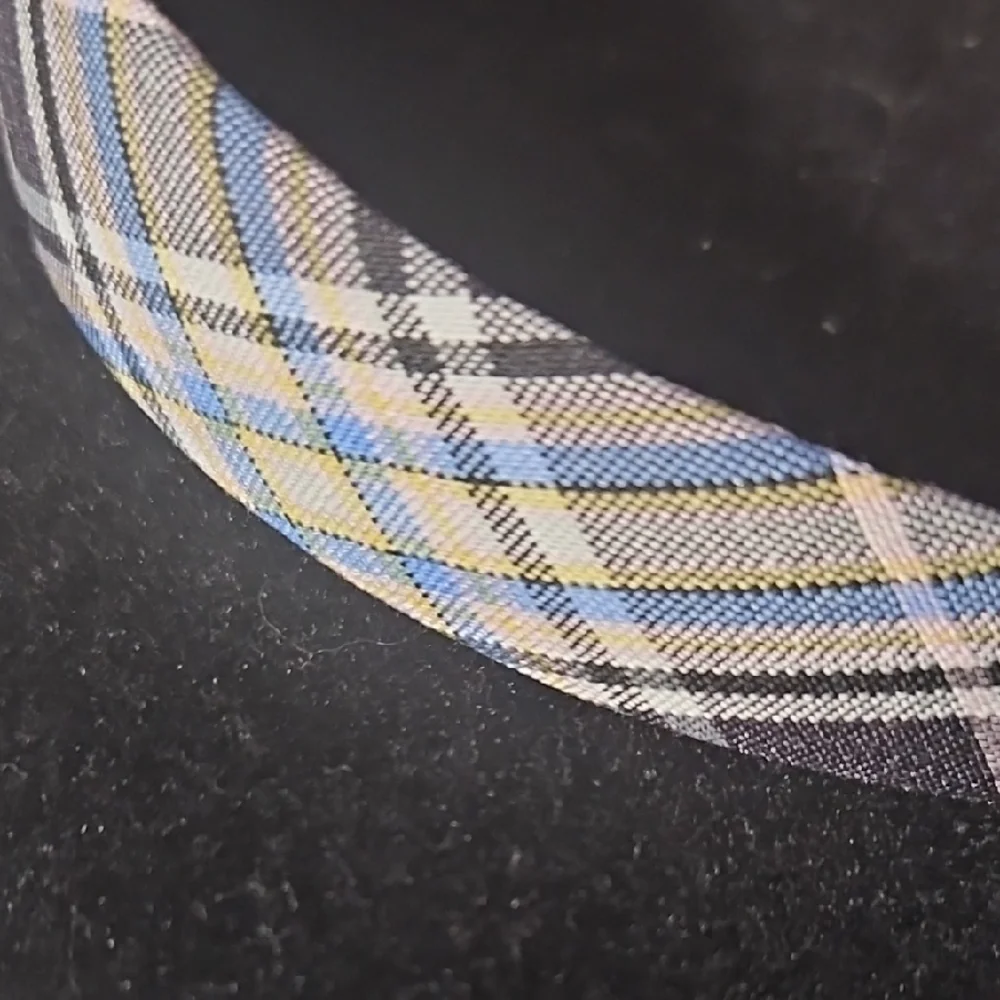 Plaid Men's Tie in Blue and Yellow